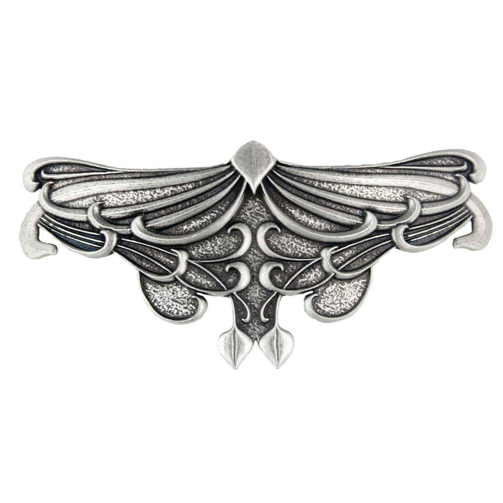 Hair Clip, Barrette, Art Nouveau Leaf 80mm