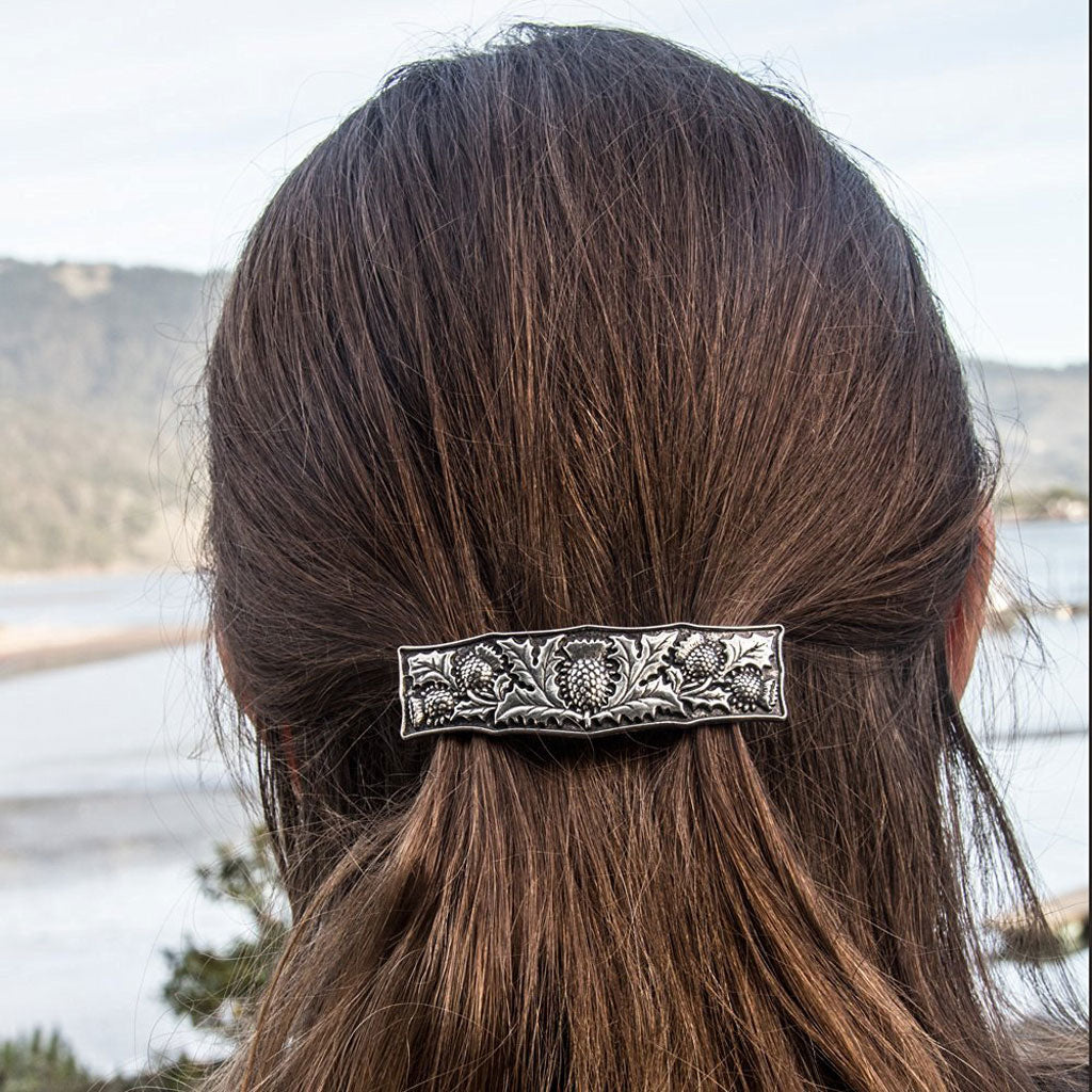 Hair Clip, Barrette, Thistle 70mm