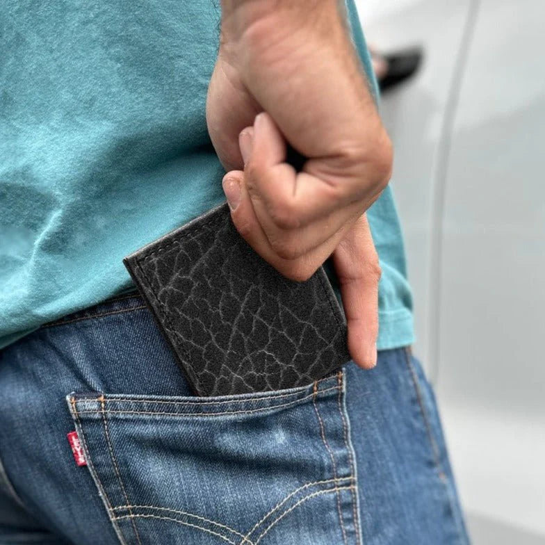 Leather Bi-Fold Wallet, Glazed Bison