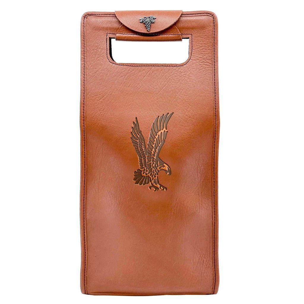 eagle double wine bottle bag in saddle