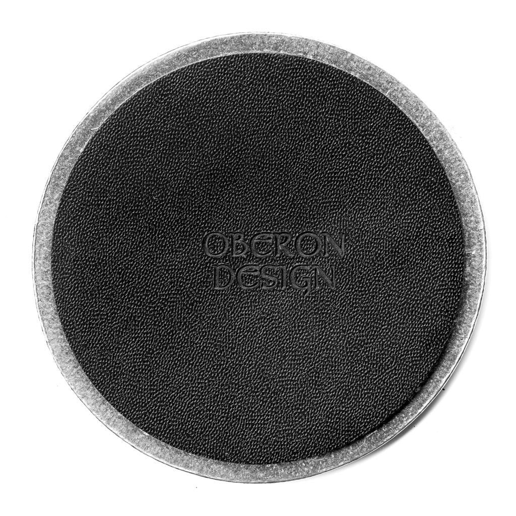 Premium Leather & Metal Coasters, Handmade in the USA, Back