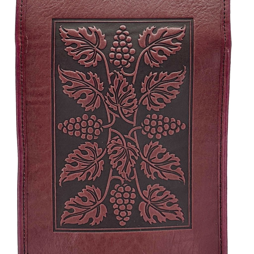 Oberon Design Wine Bottle Carrier Bag, Nouveau Grapes Artwork, Wine