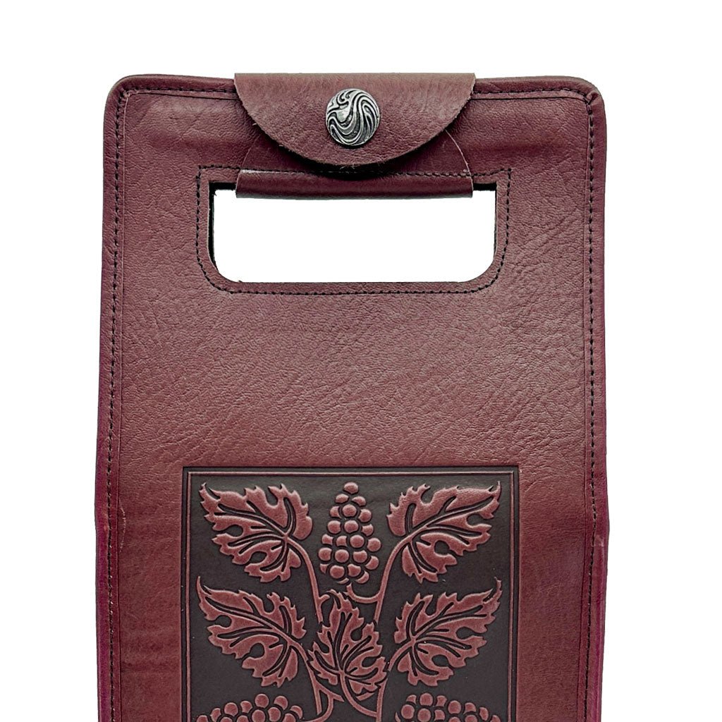 Oberon Design Wine Bottle Carrier Bag, Nouveau Grapes, Detail