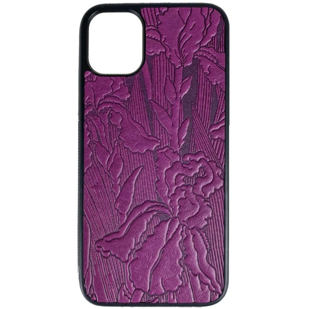 Oberon Design Genuine Leather iPhone Case, Hand-Crafted, Iris, Orchid