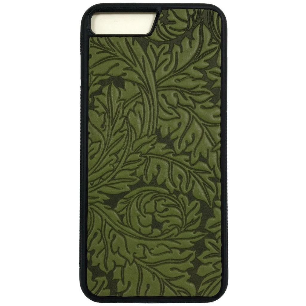 Oberon Design Genuine Leather iPhone SE Case, Hand-Crafted, Acanthus Leaf