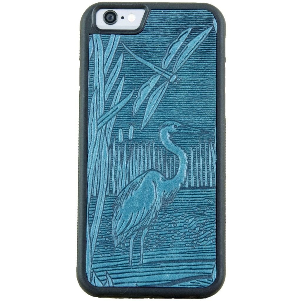 iPhone  SE Leather Case, Dragonfly Pond in Blue