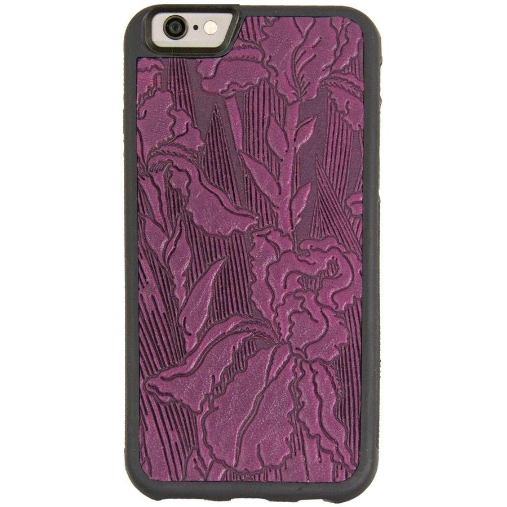 Oberon Design Genuine Leather iPhone SE Case, Hand-Crafted, Iris, Orchid