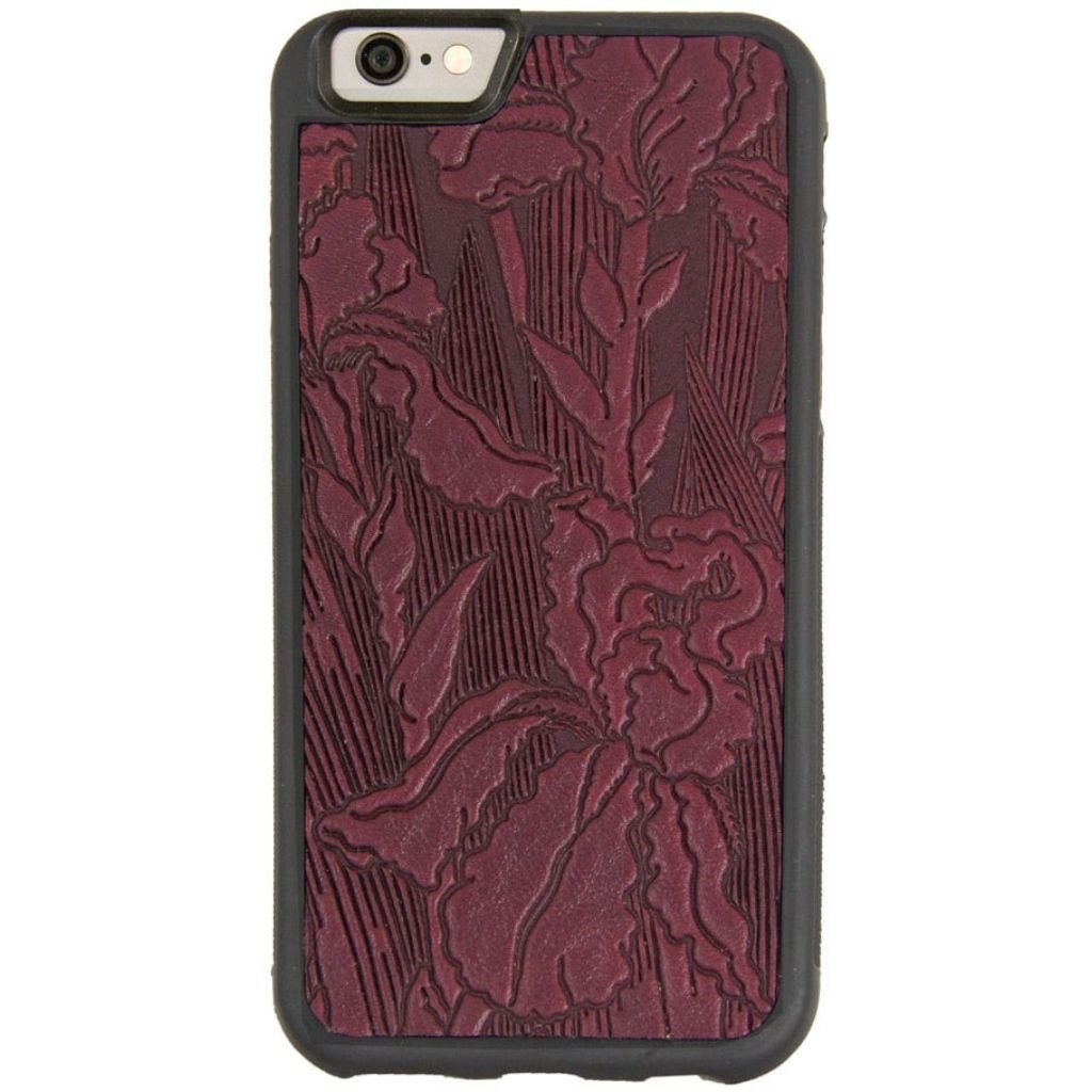Oberon Design Genuine Leather iPhone SE Case, Hand-Crafted, Iris, Wine