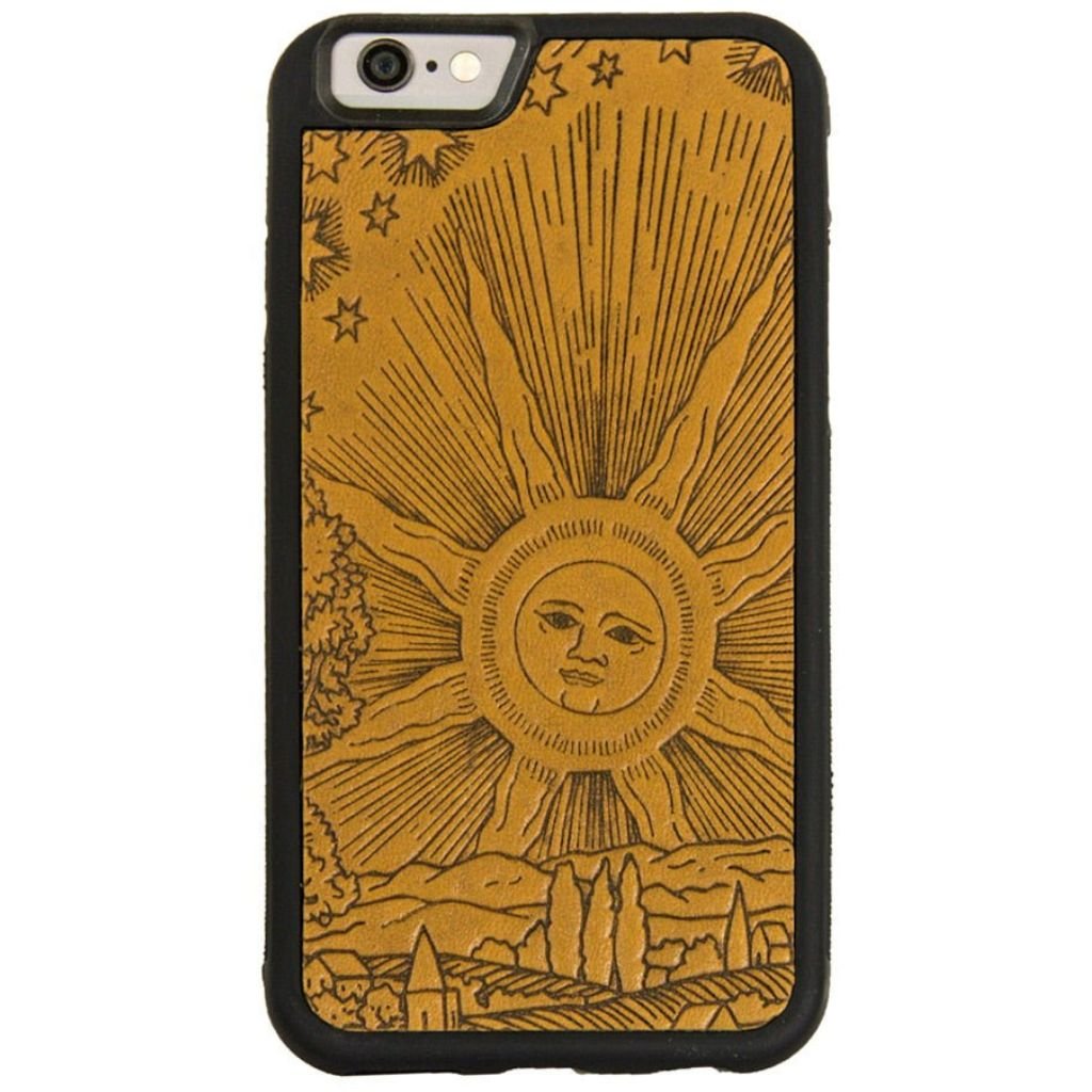 Oberon Design Leather iPhone SE Case, Hand-Crafted, Roof of Heaven, Marigold
