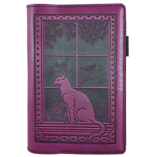 Small Leather Portfolio Notebook, Cat in Window