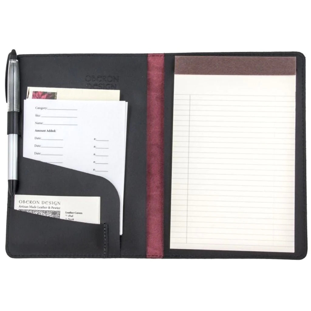 Small Leather Portfolio Notebook, Acanthus