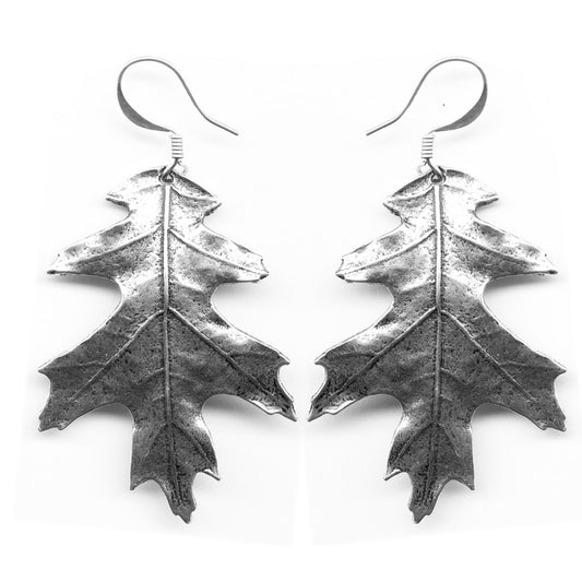 Earrings, Oak Leaf