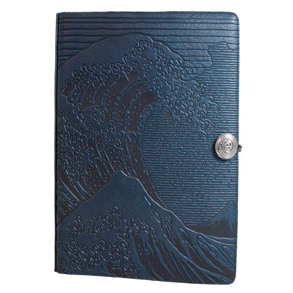 Oberon Design Extra Large Leather Refillable Journal, Hokusai Wave ...