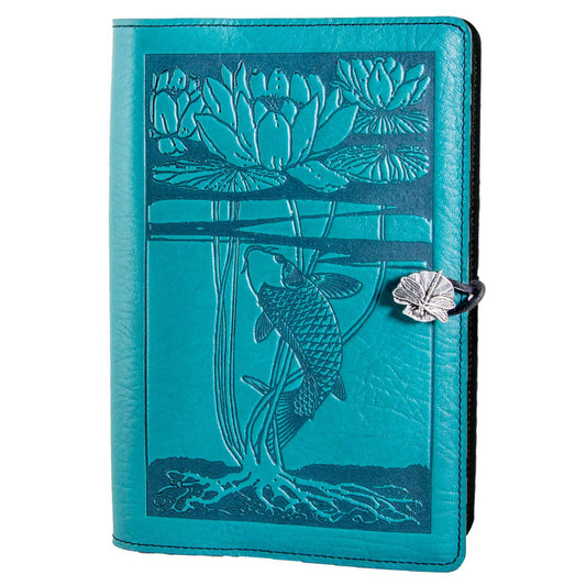 Large Notebook Cover, Water Lily Koi