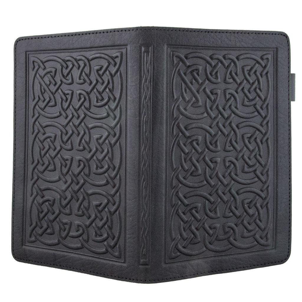 Small Leather Portfolio Notebook, Bold Celtic
