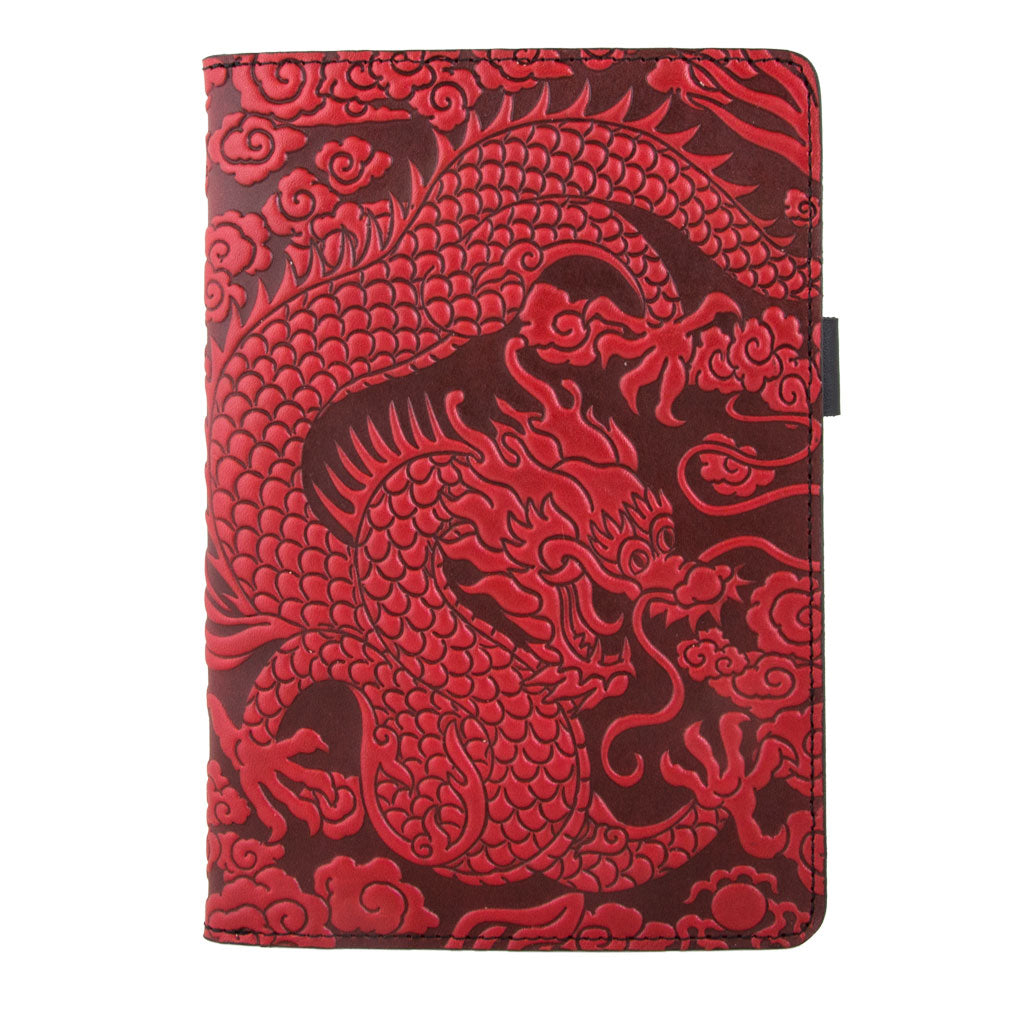 Small Leather Portfolio Notebook, Cloud Dragon