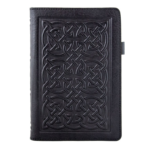 Small Leather Portfolio Notebook, Bold Celtic