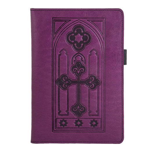 Small Leather Portfolio Notebook, Stained Glass