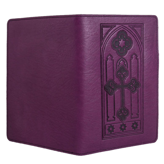 Small Leather Portfolio Notebook, Stained Glass