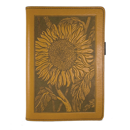 Small Leather Portfolio Notebook, Sunflower