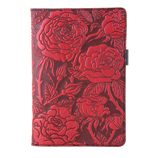 Small Leather Portfolio Notebook, Wild Rose