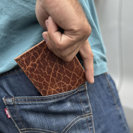 Leather Bi-Fold Wallet, Glazed Bison