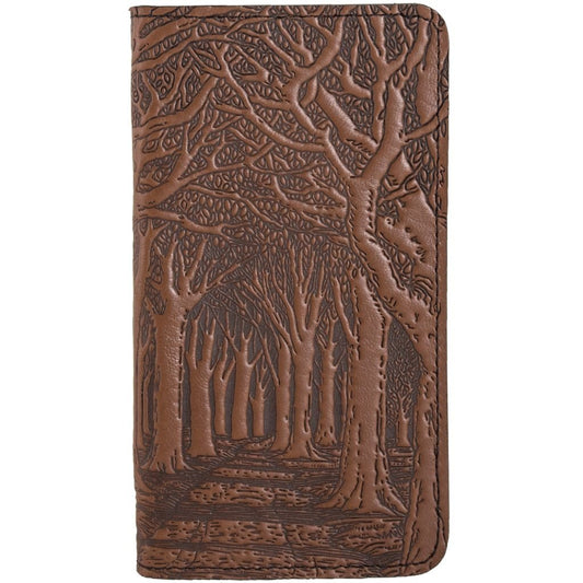 Leather Checkbook Cover I Avenue of Trees in Fern