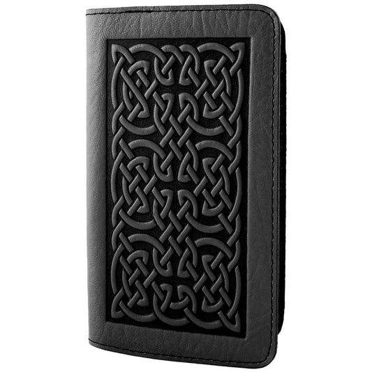 Leather Checkbook Cover | Bold Celtic in Black