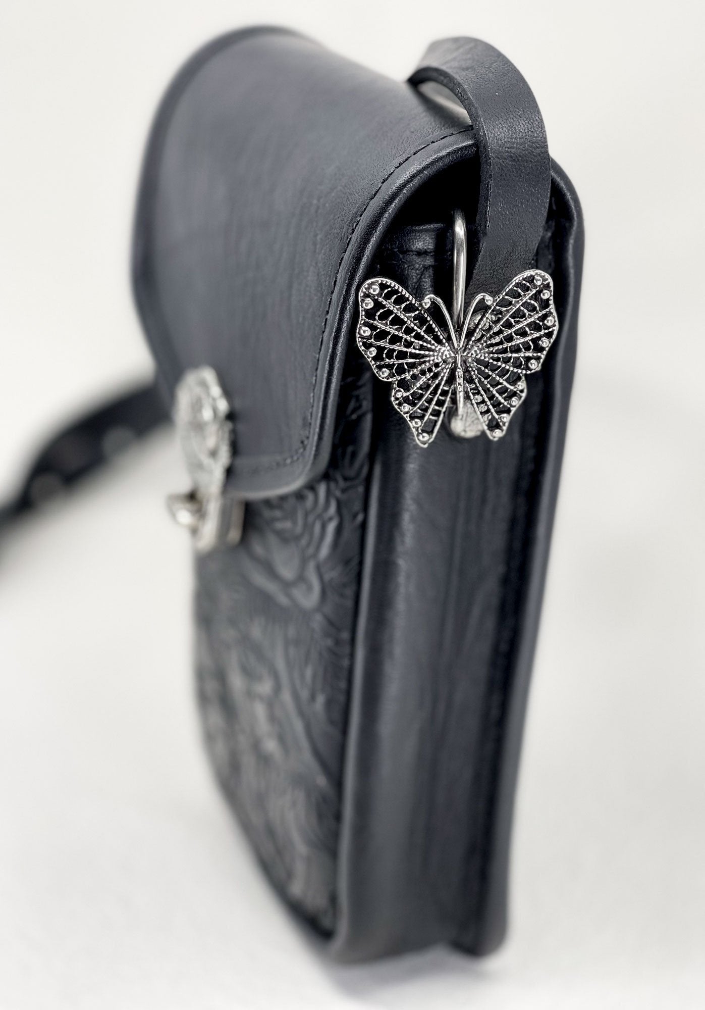 Butterfly Key Ring Hook on a Molly Cell Phone Handbag