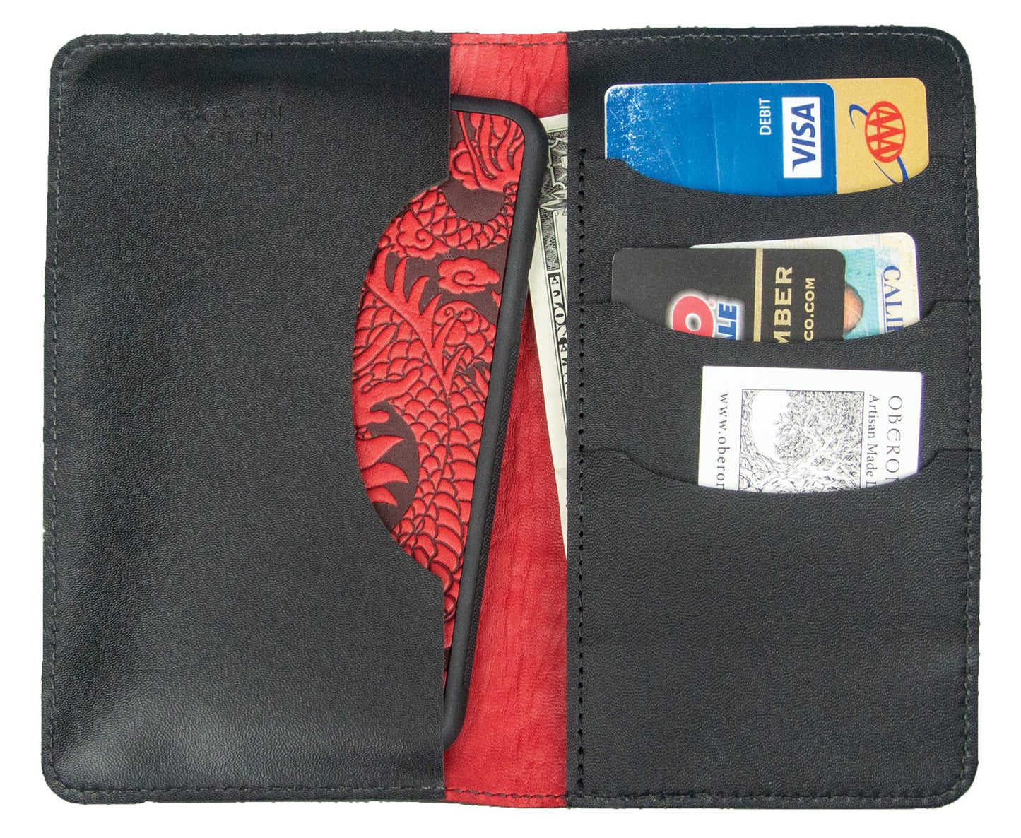 Large Leather Smartphone Wallet - River Garden - 2 Colors