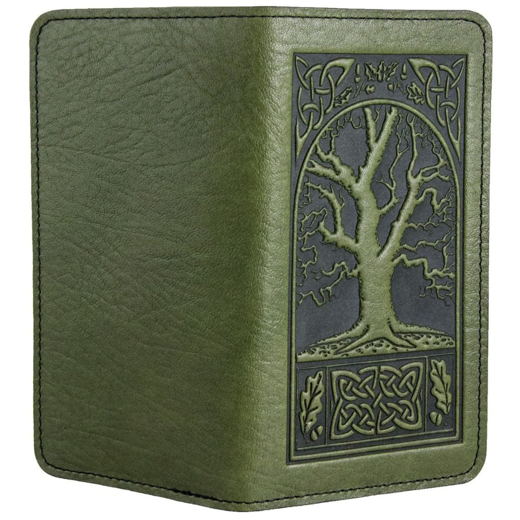 Leather Checkbook Cover I Celtic Oak