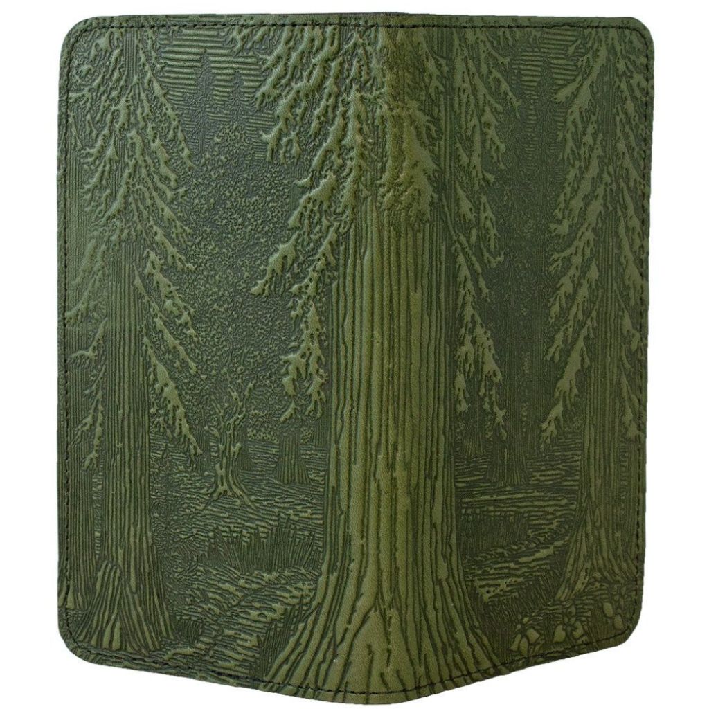 Leather Checkbook Cover | Forest in Fern