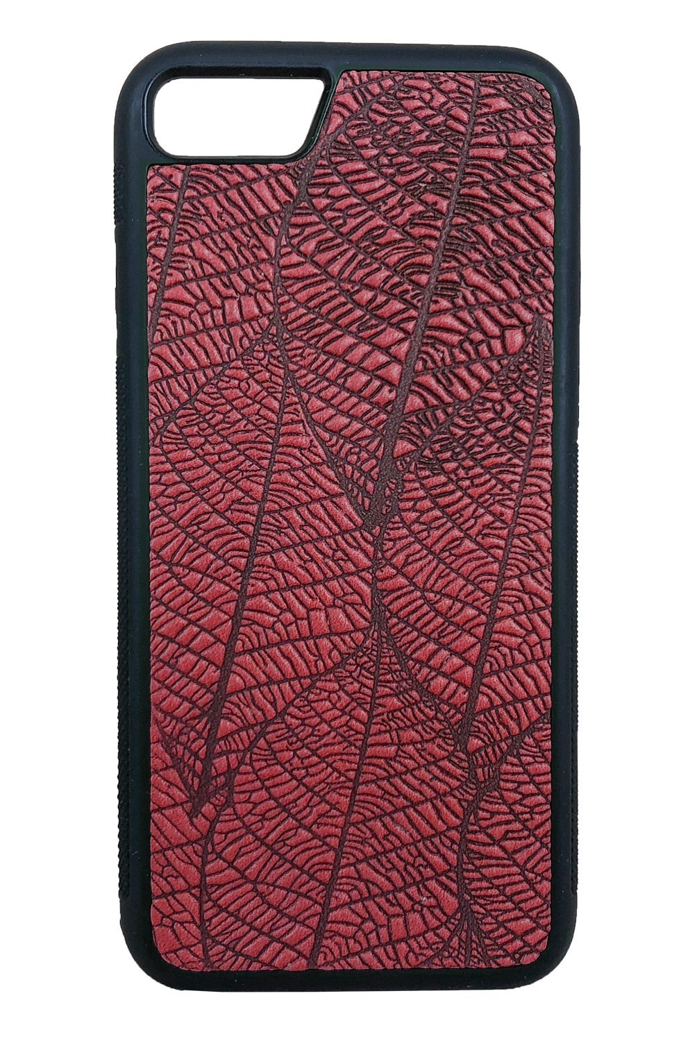 iPhone SE Leather Case, Fallen Leaves  Red