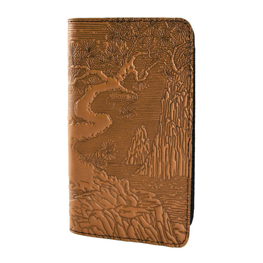 Leather Checkbook Cover | River Garden in Saddle