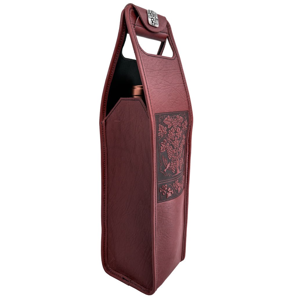 Oberon Design Wine Bottle Carrier Bag, Grapevine Single, Wine