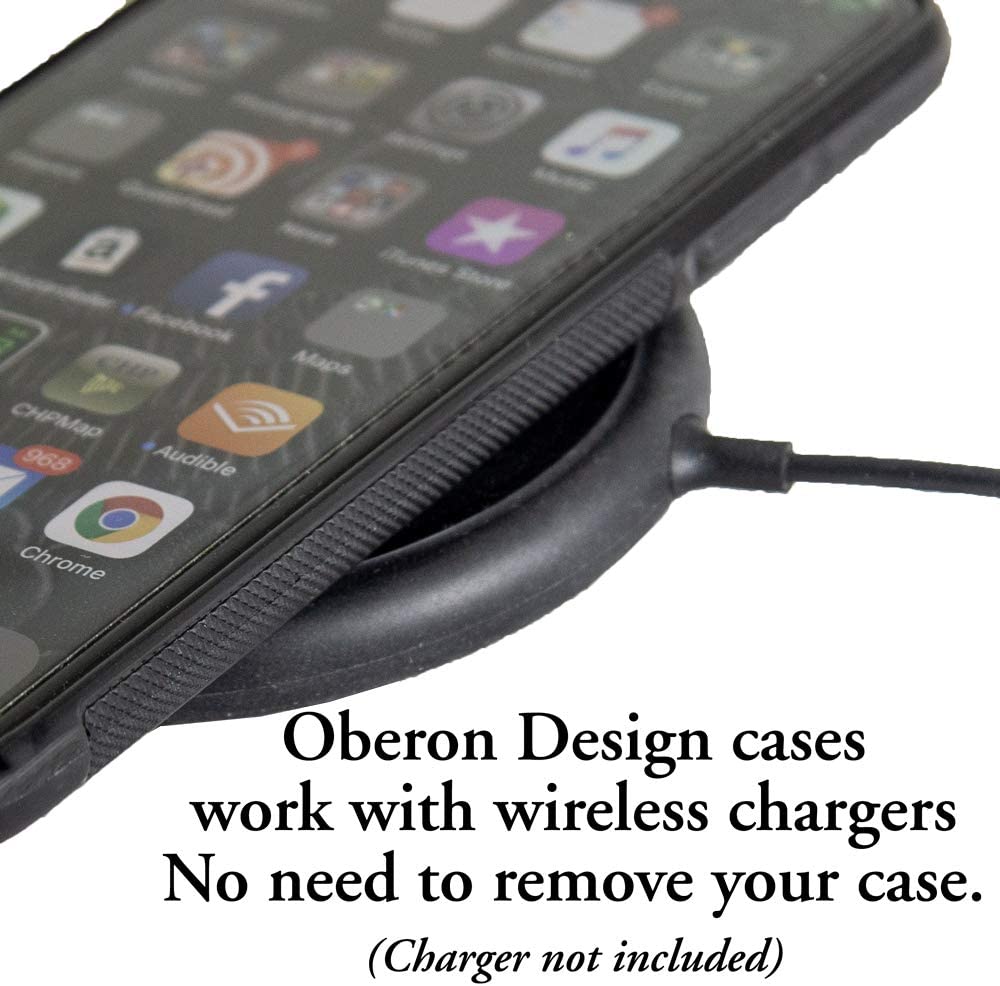 Oberon Design Leather iPhone Case, Hand-Crafted, Wireless Charging