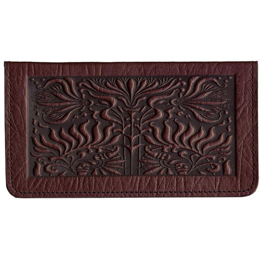 Leather Checkbook Cover | Thistle in Wine