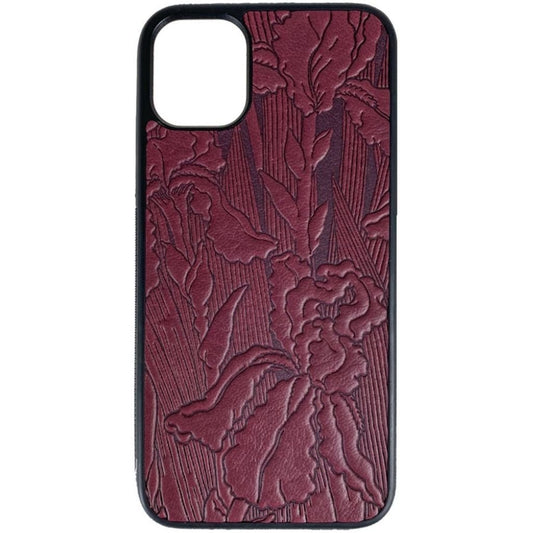 Oberon Design Genuine Leather iPhone Case, Hand-Crafted, Iris, Wine
