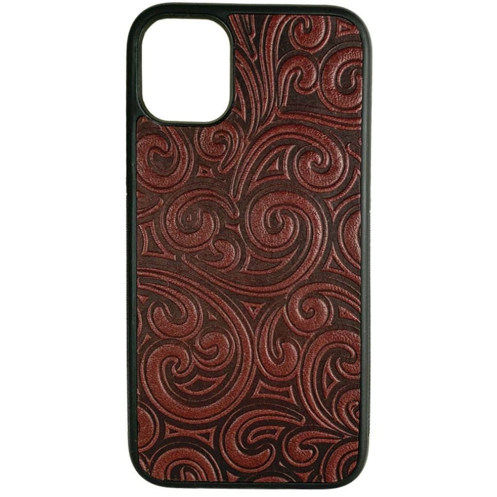 Oberon Design Genuine Leather iPhone Case, Hand-Crafted, Rococo, Wine