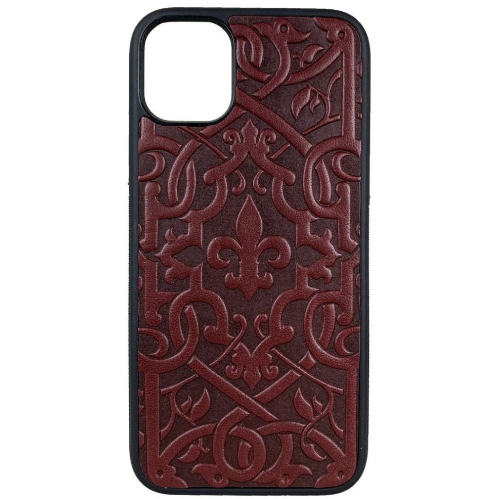 Oberon Design Genuine Leather iPhone Case, Hand-Crafted, The Medici, Wine