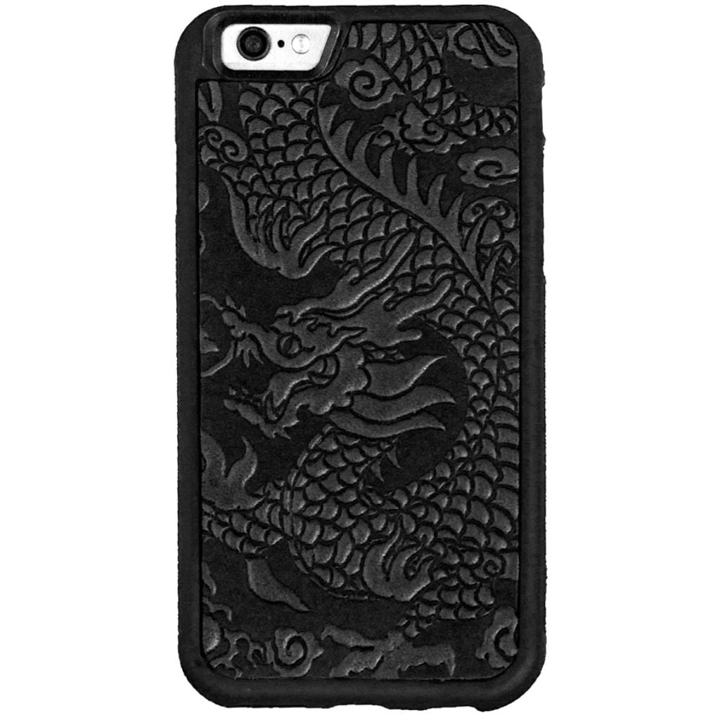 Leather iPhone SE Case, Cloud Dragon in Black