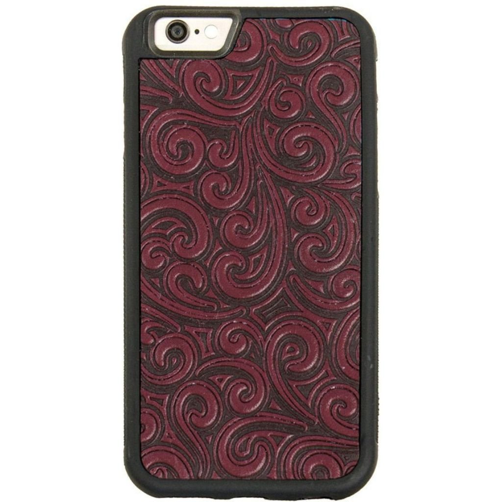 Oberon Design Genuine Leather iPhone SE Case, Hand-Crafted, Rococo, Wine