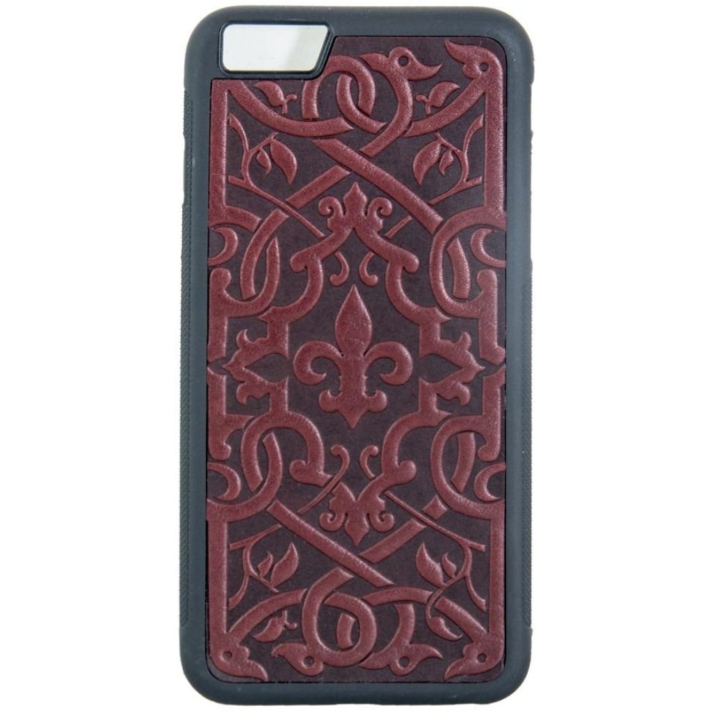 Oberon Design Genuine Leather iPhone SE Case, Hand-Crafted, The Medici, Wine